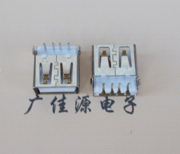 郴州USB母座接口 AF90度沉板1.9引脚4P插件白胶芯直边