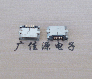 郴州Micro USB平口全贴板 鱼叉脚5.0长带定位柱加焊盘