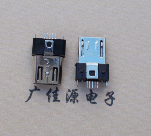 郴州MICRO USB 5P公头B型SMT贴板带柱
