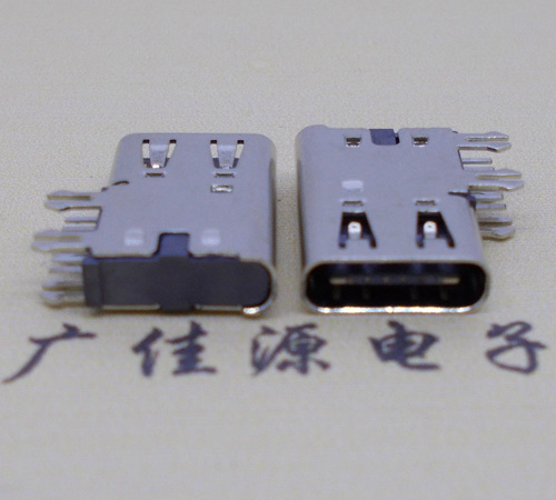郴州侧插USB3.1接头座子.90度type-c母座.6p侧插连接器